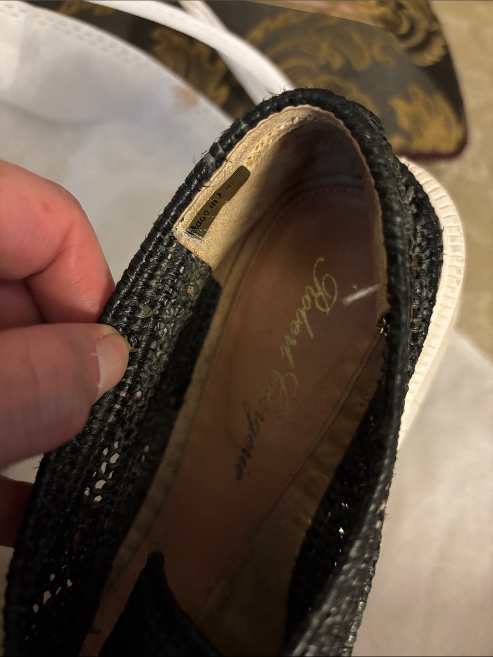 Robert Clergerie Straw Oxfords Sneakers Black size 8.5 - Picture 11 of 12